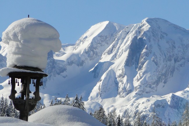Verschneiter Glockturm am Zaglauhof Werfenweng