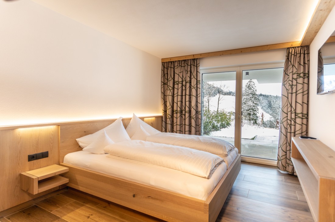 Schlafzimmer Gartenapartment BergLeben Zaglauhof