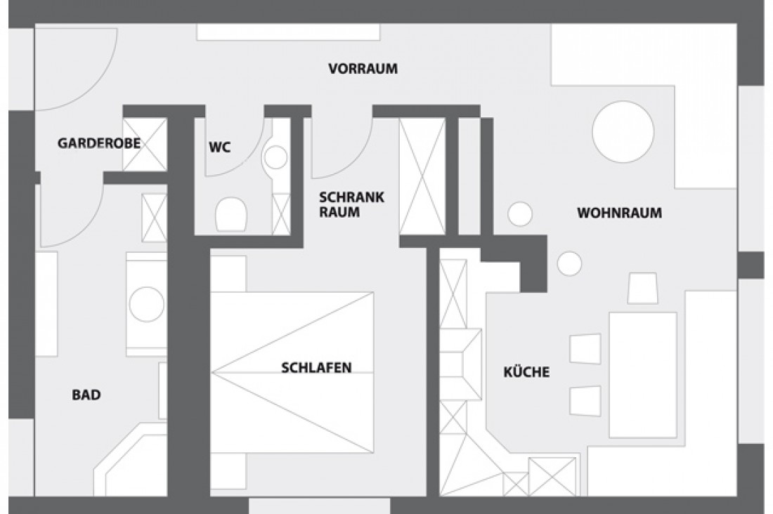Raumaufteilung im Ferienwohnung Wieseck Landhaus Zaglauhof Werfenweng Salzburger Land